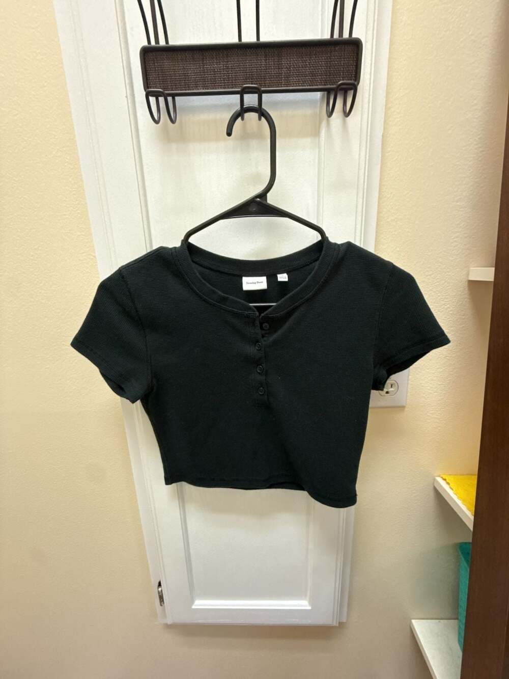 Sunday Best Baby Waffle Cropped Henley T-Shirt